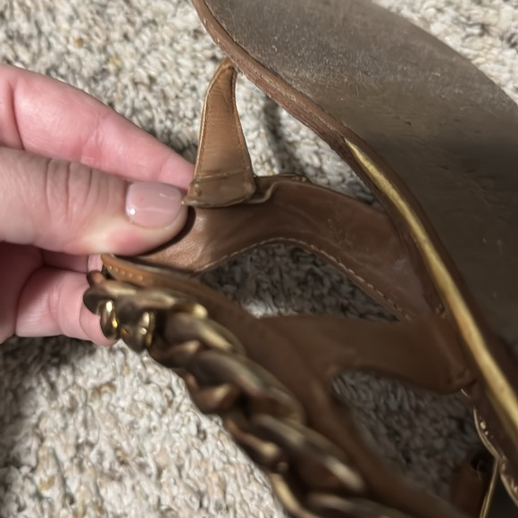 Steve Madden Brown and Gold Sandals with Braided Straps - Picture 4 of 6